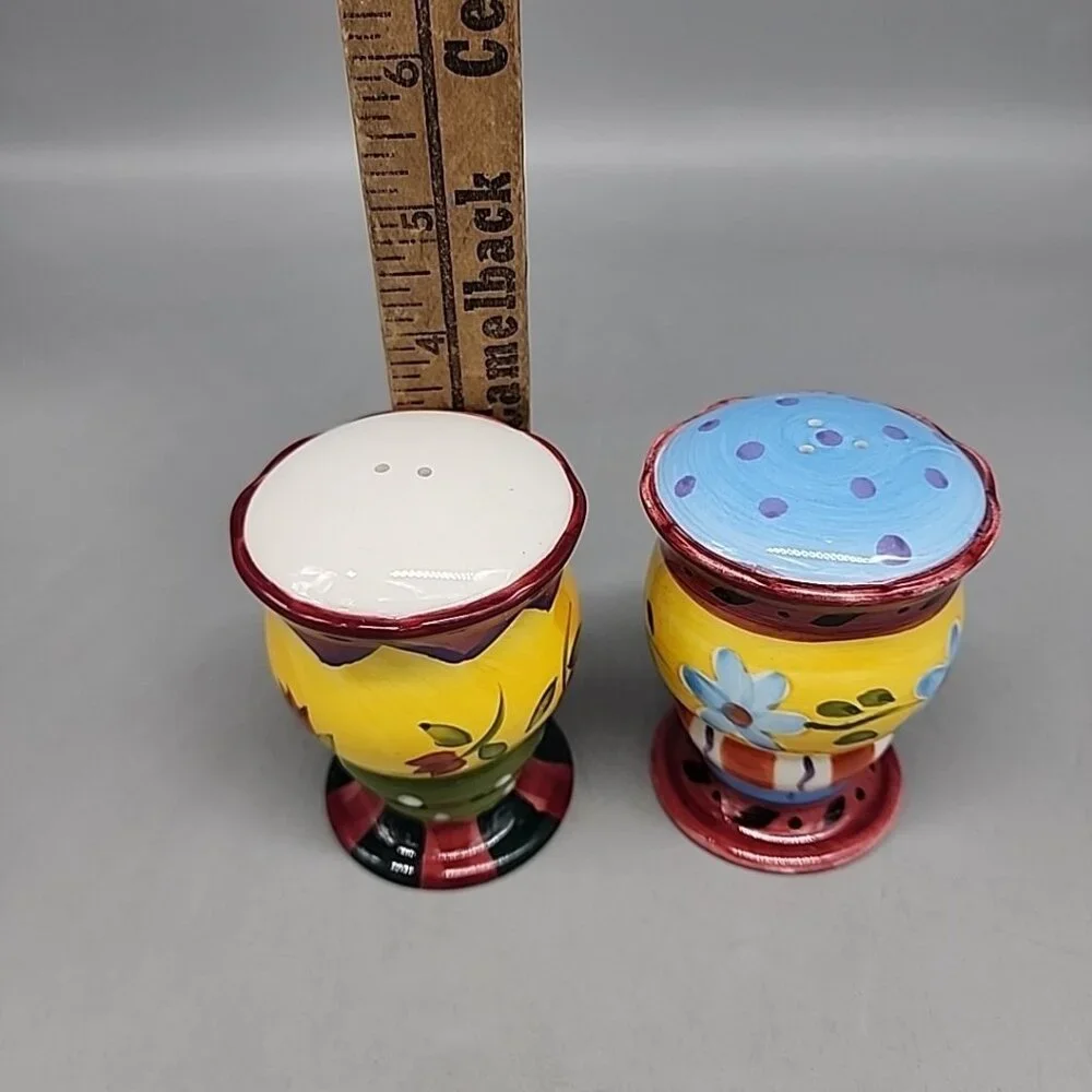 Vintage CBK 1997 Salt Pepper Shakers Ceramic Multicolor 3